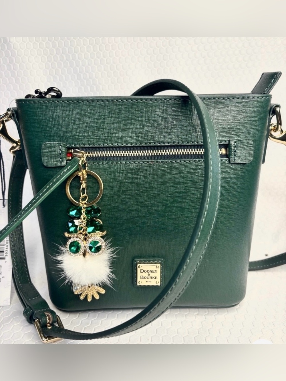 Dooney & Bourke NWT Deep Green Crossbody with Owl Charm